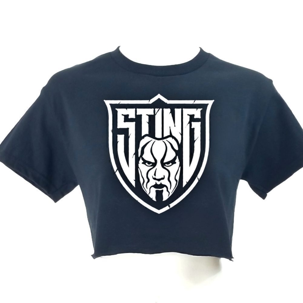 STING Wrestling Big Logo Print "Cropped" Crop Top Rap Tee Rock Tee Punk Band Tee